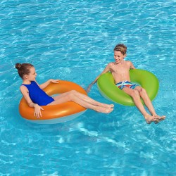 Bestway Neon-Farbiger Einfarbiger Aufblasbarer Schwimmer D91 cm +10 Jahre Strand und Pool 36025