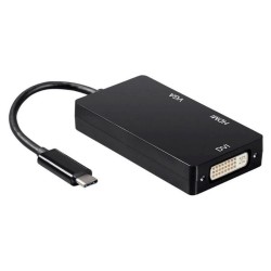 USB-C-zu-VGA/HDMI/DVI-Adapter Aisens A109-0343 HDMI USB VGA USB 3.2 Schwarz 15 cm