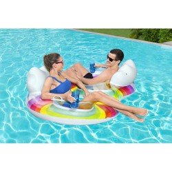 Bestway Aufblasbares Rad mit Griffen und Rückenlehne 186x116 cm Strand und Pool 43648