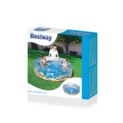 Bestway Aufblasbares Pool 3 Ringe Transparent Tropical 150x53 cm +6 Jahre Garten 51045