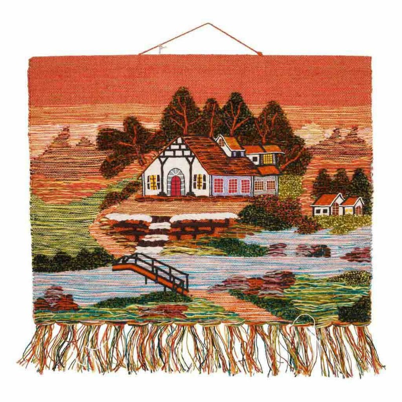 Wandbehang Alexandra House Living Bunt Jute 100 x 80 cm rural