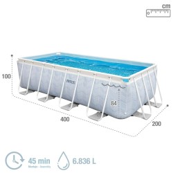 Schwimmbad Abnehmbar Intex Prism Frame rechteckig 400 x 200 x 100 cm