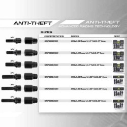 Anti-Diebstahl Schrauben OMP OMPS09811201 M12 x 1,25 4 uds Schwarz