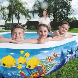 Bestway aufblasbares Pool 2 Kammern Meeresboden 262x157x46 cm +3 Jahre Garten 54118