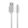 USB-Kabel auf micro-USB GEMBIRD CCB-MUSB2B-AMBM-6-S Weiß Silberfarben 1,8 m