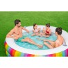 Bestway Kinderpool 2 Ringe Regenbogen 206x206x51 cm +6 Jahre Garten 54443