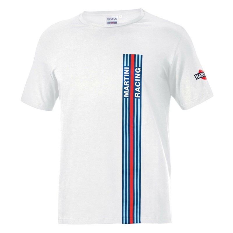 Kurzarm-T-Shirt Sparco BIG STRIPES Weiß (Größe M)