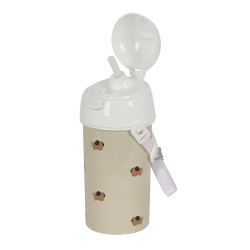 Flasche mit Deckel und Strohhalm Safta Puppy Beige PVC 500 ml