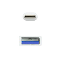 USB-C-Kabel auf USB NANOCABLE 10.01.4000-W Weiß Schwarz 50 cm