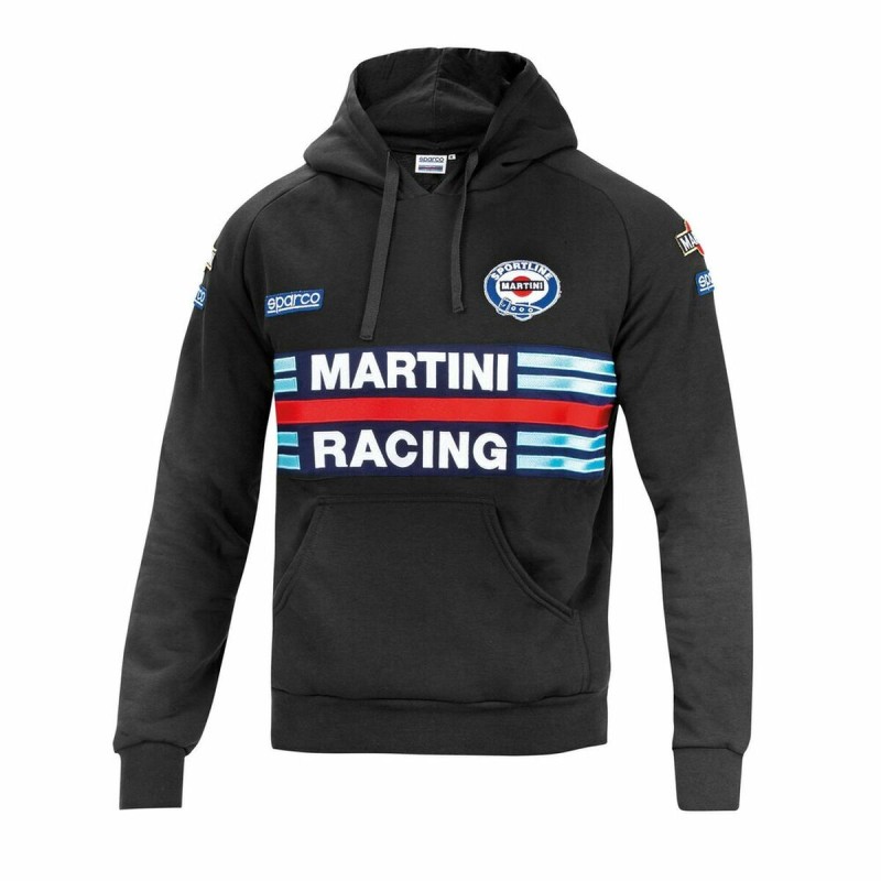 Herren Sweater mit Kapuze Sparco Martini Racing Schwarz