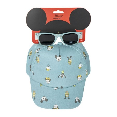 Mütze und Sonnenbrille Mickey Mouse Blau (54 cm) 2 Stücke