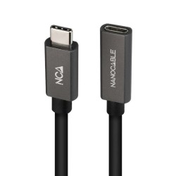 Verlängerungskabel mit USB-C NANOCABLE 10.01.4400 Schwarz 50 cm