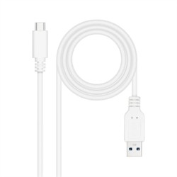 USB-C-Kabel auf USB NANOCABLE 10.01.4001-W Weiß 1 m