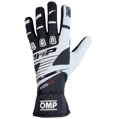 Karting Handschuhe OMP KS-3 Weiß/Schwarz Schwarz/Weiß XL