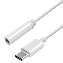 USB C-zu-Jack 3.5 mm-Adapter Aisens A109-0384 Weiß 15 cm