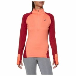 Damen Langarm-T-Shirt Asics LS Winter 1/2 Zip Orange