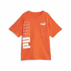 Kurzarm-T-Shirt für Kinder Puma Power Colorblock Dunkelorange