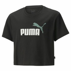 Kurzarm-T-Shirt für Kinder Puma Logo Cropped Schwarz