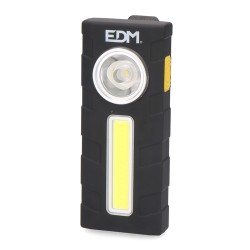 Taschenlampe LED EDM Flachmann Schwarz 320 Lm
