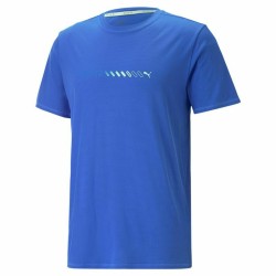 Herren Kurzarm-T-Shirt Puma Run Favorite Logo Blau