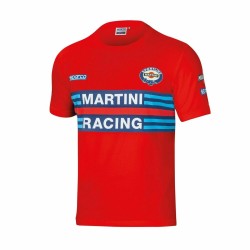 Kurzarm-T-Shirt Sparco MARTINI RACING Rot Größe L