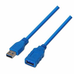 Verlängerungskabel mit USB Aisens A105-0046 Blau 2 m (1 Stück)