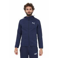 Herren Sweater mit Kapuze und Reißverschluss Puma Evostripe Full-Zip Marineblau