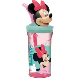 Becher mit Strohhalm Minnie Mouse CZ11337 Rosa 360 ml 3D