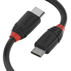Kabel USB C LINDY 36905 50 cm Schwarz