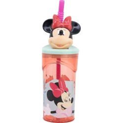 Becher mit Strohhalm Minnie Mouse CZ11337 Rosa 360 ml 3D