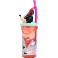 Becher mit Strohhalm Minnie Mouse CZ11337 Rosa 360 ml 3D