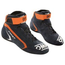 Rennstiefel OMP First Orange Marineblau 45 FIA 8856-2018