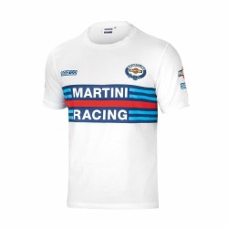 Kurzarm-T-Shirt Sparco MARTINI RACING Größe L Weiß