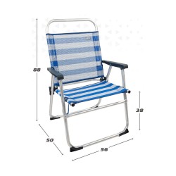 Gepolsterte Campingstuhl Colorbaby Matrose 56 x 50 x 88 cm Weiß Marineblau