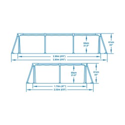 Schwimmbad Abnehmbar Bestway Steel Pro 56403b (259 x 170 x 61 cm)