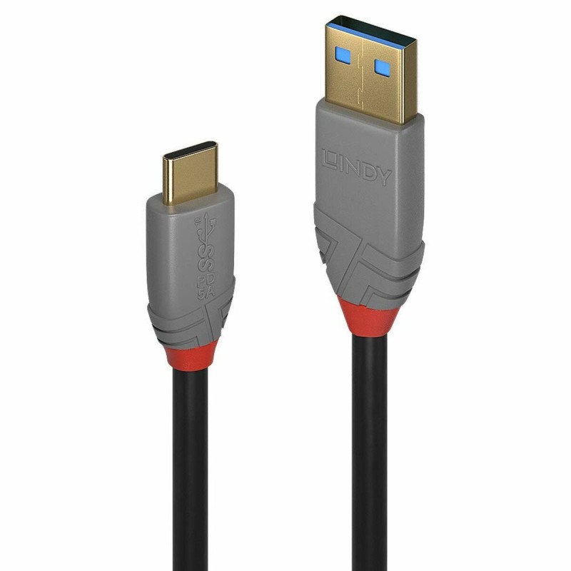 USB A zu USB-C-Kabel LINDY 36912 Schwarz 1,5 m