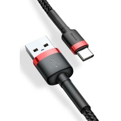 USB A zu USB-C-Kabel Baseus Cafule Schwarz 2 m