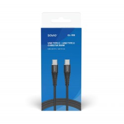 Kabel USB C Savio CL-159 Schwarz 1 m