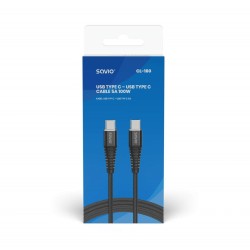 Kabel USB C Savio CL-160 Schwarz 2 m