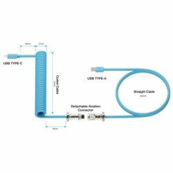 USB A zu USB-C-Kabel Newskill NS-AC-COILC-B Blau