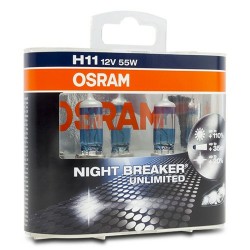 Autoglühbirne Osram Nightbreaker Unlimited H11 55 W 12 V (2 Stück)