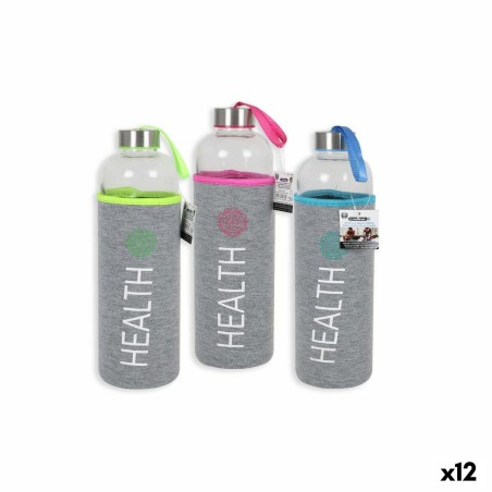 Kristallflasche mit Neoprenhülle Bewinner Health 1 L (12 Stück)