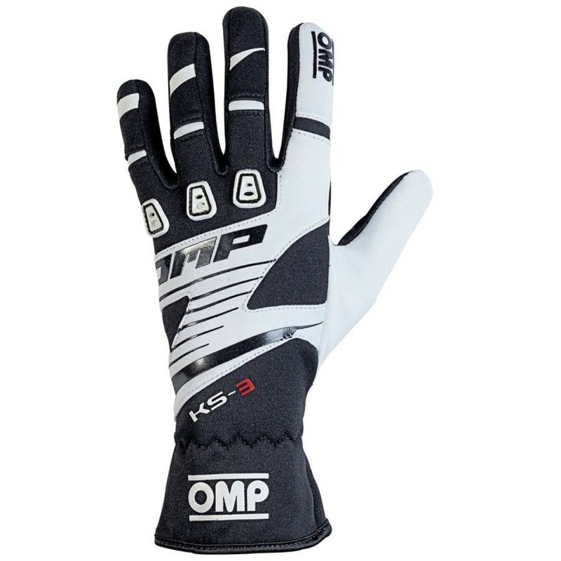 Karting Handschuhe OMP KS-3 Weiß/Schwarz Schwarz/Weiß M