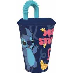 Becher mit Strohhalm Stitch Palms 430 ml