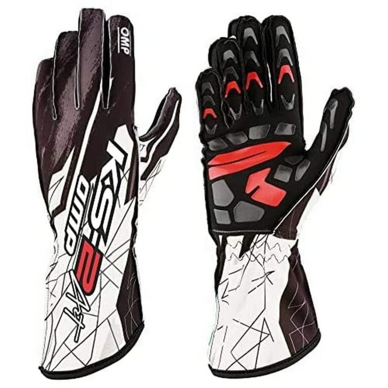 Karting Handschuhe OMP KS-2 Art S Weiß Schwarz