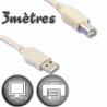 USB 2.0 A zu USB-B-Kabel Lineaire 3 m Beige