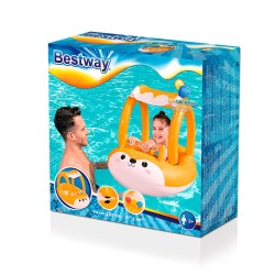 Bestway Aufblasbares Kinderboot Ente mit Sound 109x99 cm +3 Jahre Strand und Pool 34151