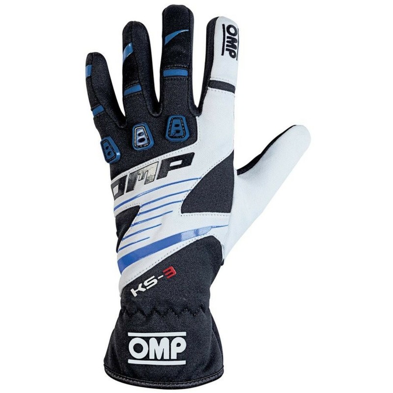 Kinder Karting Handschuhe OMP KS-3 Blau Weiß Schwarz 4