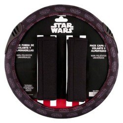 Lenkradabdeckung + Polsterung für Sicherheitsgurt Star Wars Darth Vader Universal Schwarz 3 Stücke
