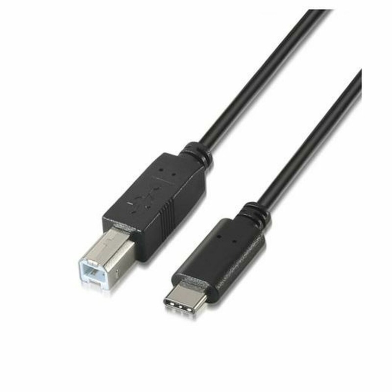 USB-C zu USB-B-Kabel Aisens A107-0053 1 m Schwarz (1 Stück)